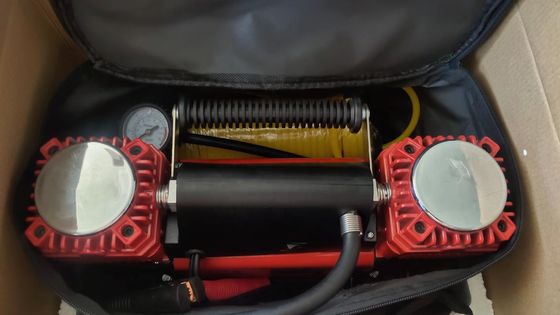 Inflador de neumáticos de bomba de aire de scooter de 12V con diseño de doble cilindro de trabajo pesado