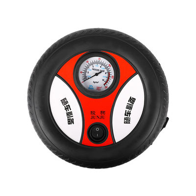 Inflador de neumáticos de automóvil portátil con forma redonda de neumático con presión de aire de 250 psi y interruptor de encendido/apagado